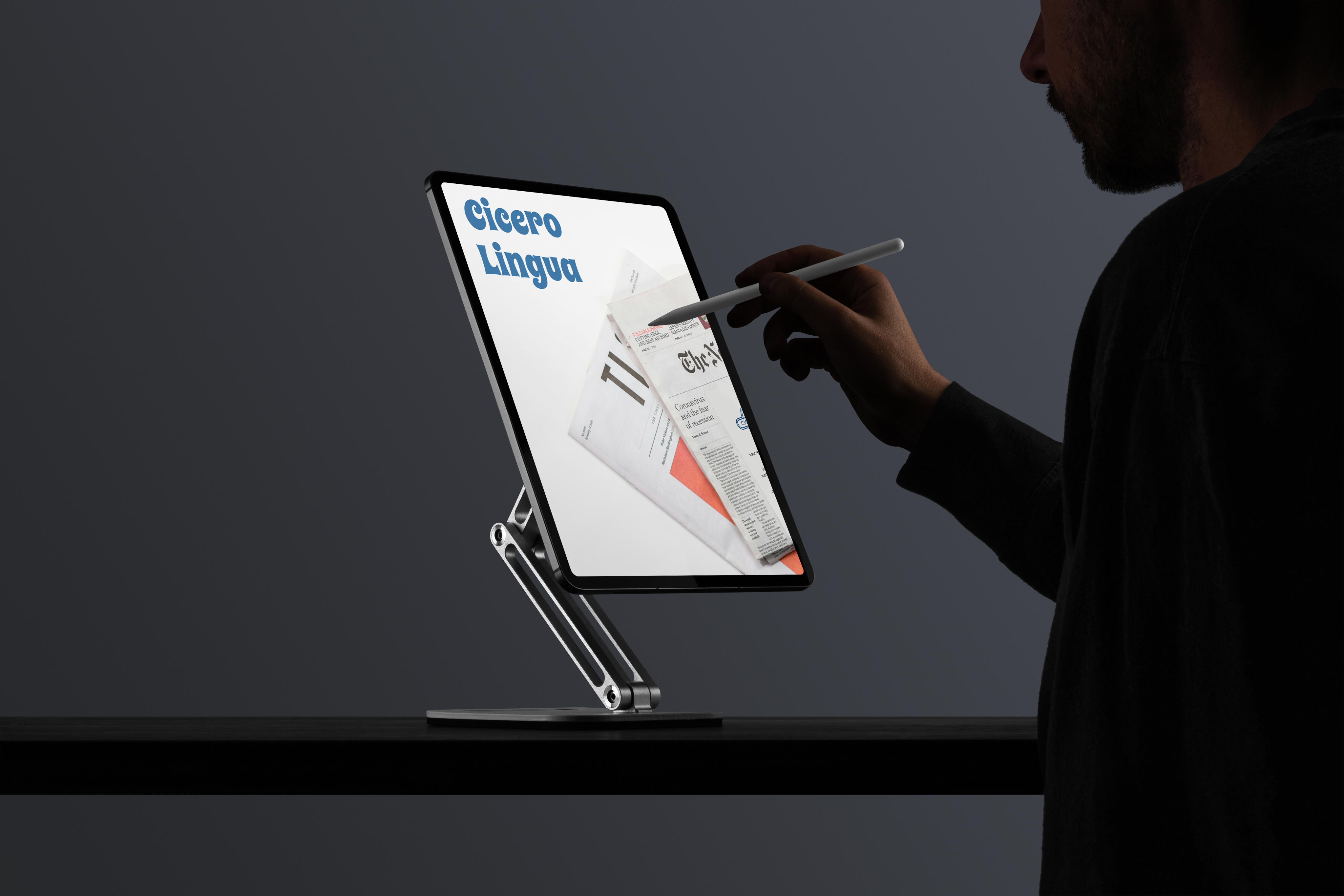 ''Cicero Lingua'' tablet mockup